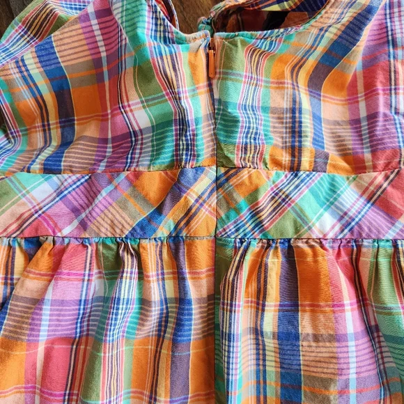 Super Cute Summery American Living Girls Dress Size 10 Ruffles Plaid Lined - Picture 7 of 9